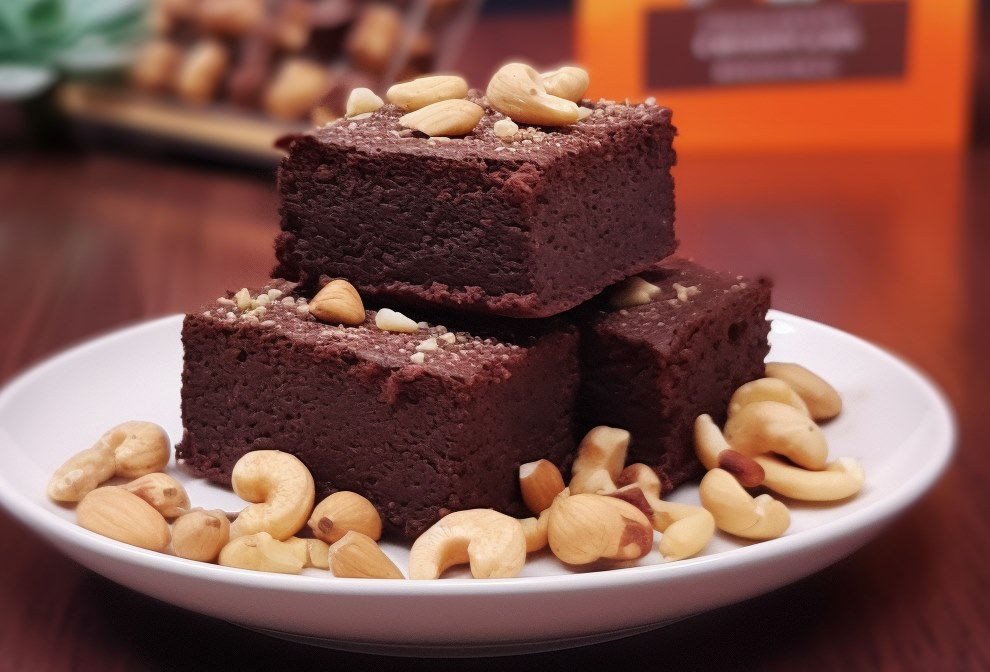 Brownie low carb com chocolate e castanha - Onile Alimentos Saudaveis