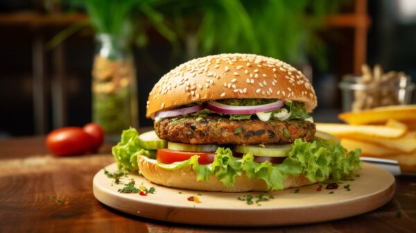 Burger vegano de ervas - Onile Alimentos Saudaveis