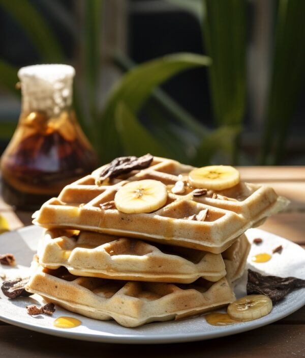 Waffle de Farinha de Banana Verde