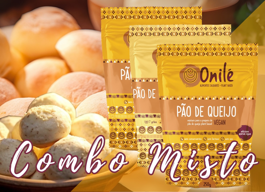 pao de queijo veg 250g combo misto 3 em 1