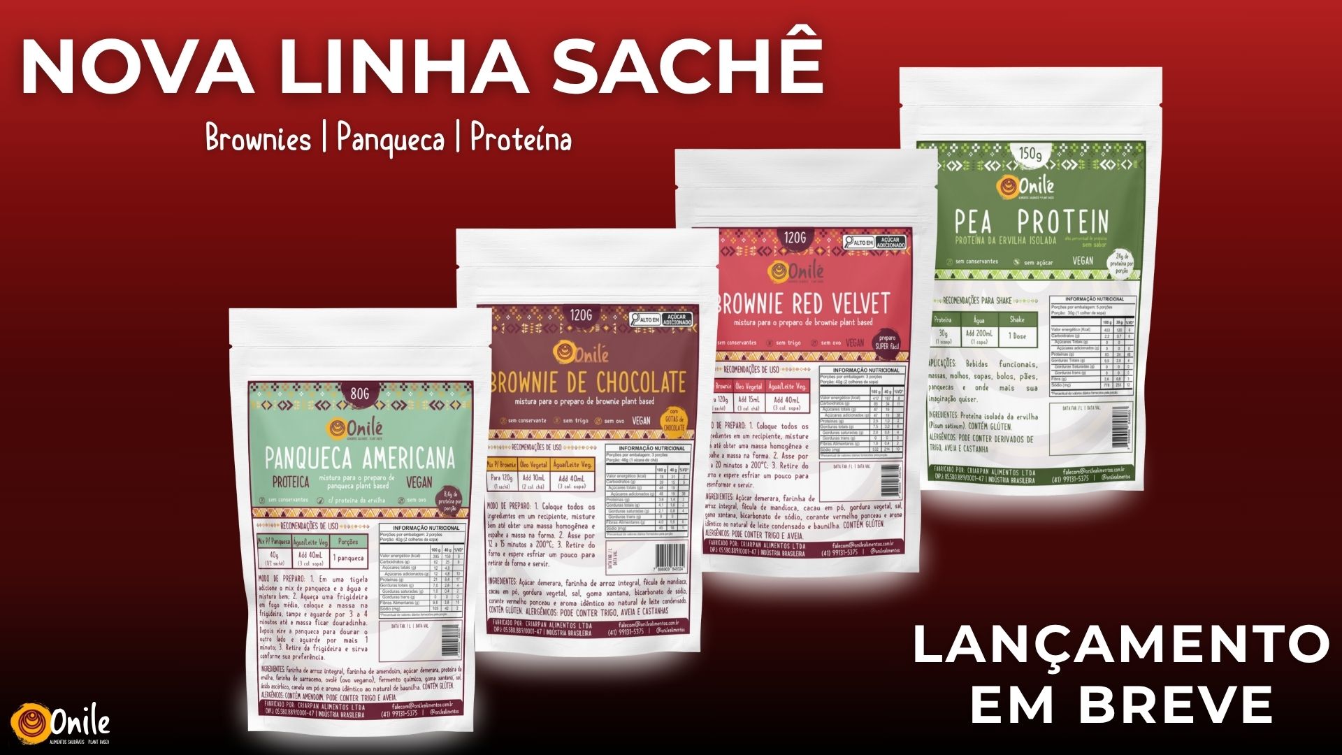 Lançamento da linha sache onile alimentos