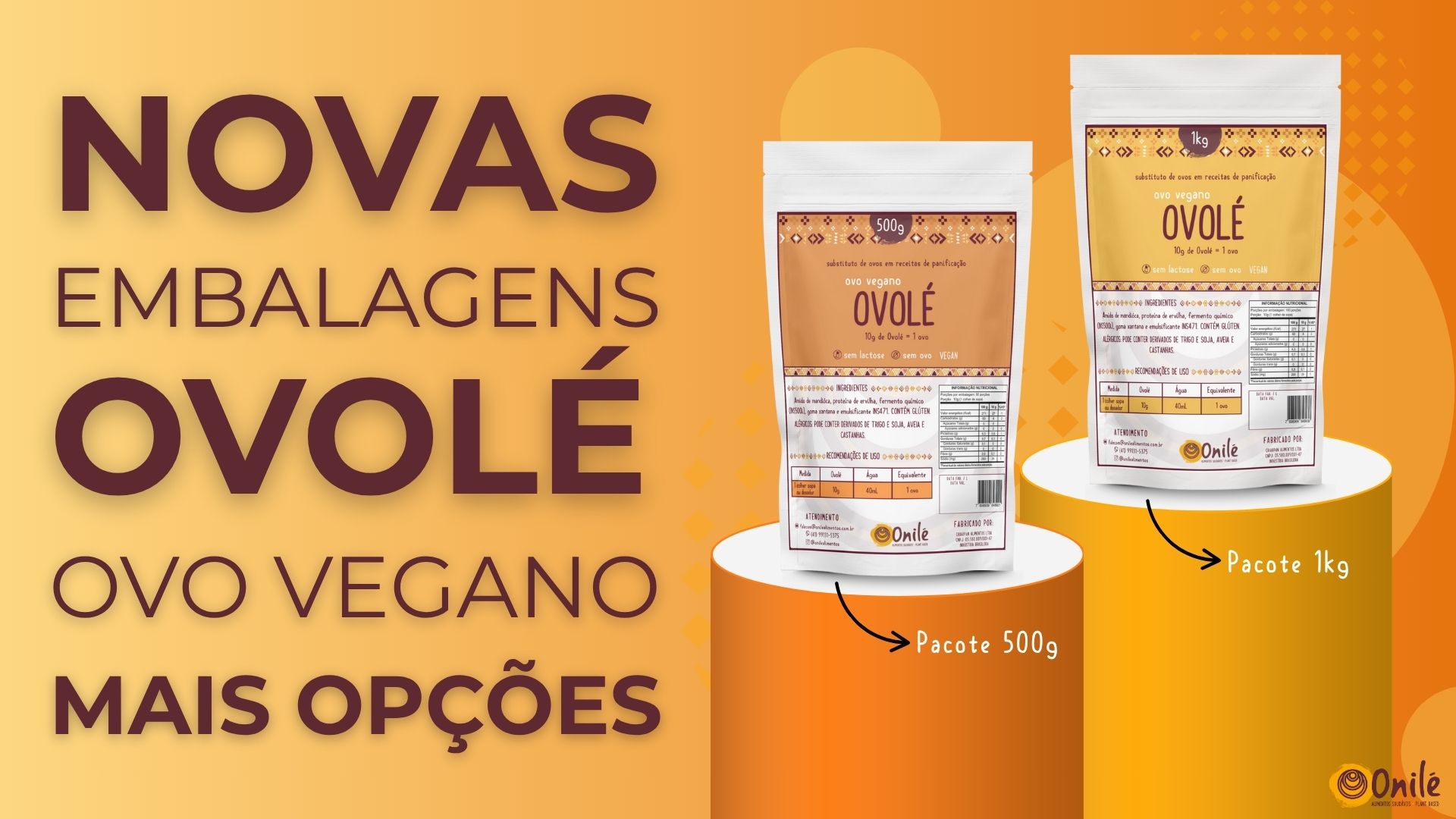 OVOLE - OVO VEGANO -NOVAS EMBALAGENS