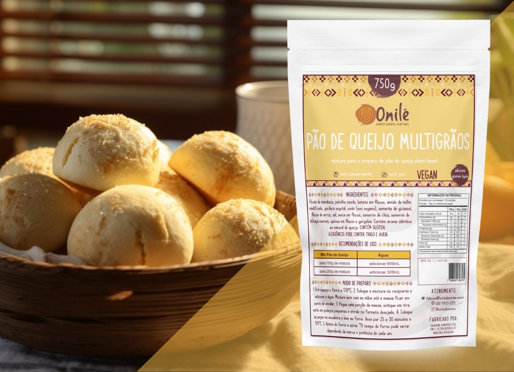 pao de queijo multigraos vegano 750g
