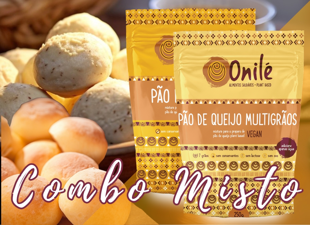pao de queijo vegano 250g combo misto 2 em 1